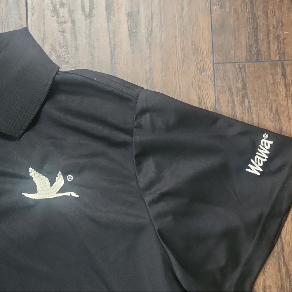 Goose pride! Wawa Women's Black Polo Shirt L Short Sleeve Embroidered Logo Golf - Picture 2 of 3